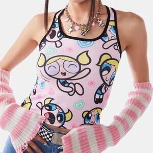 Dolls kill x Power puff girls bubbles cartoon crop tank top Y2K pink girly
